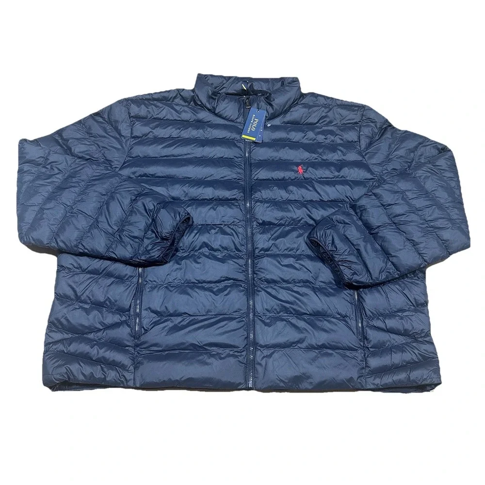 Polo Ralph Lauren Colden Packable‎ Jacket Mens 4XB Navy Blue Full Zip Puffer NWT